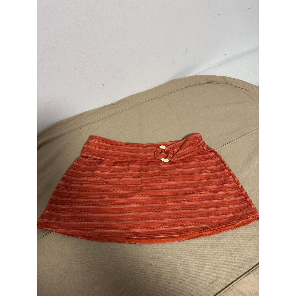 St. John Swim Skirt Womens Small Orange Gold Stripe Ring Made USA Style 1000